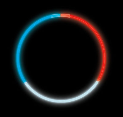 50 Premium RWB Tri-Colour Glow Necklaces (Tube of 50)