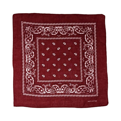 Burgundy Paisley Bandanas (pack of 12)